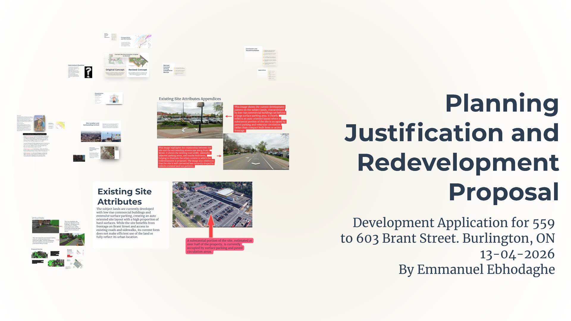 Planning Justification and Redevelopment Proposal - 559 to 603 Brant Street, Burlington
